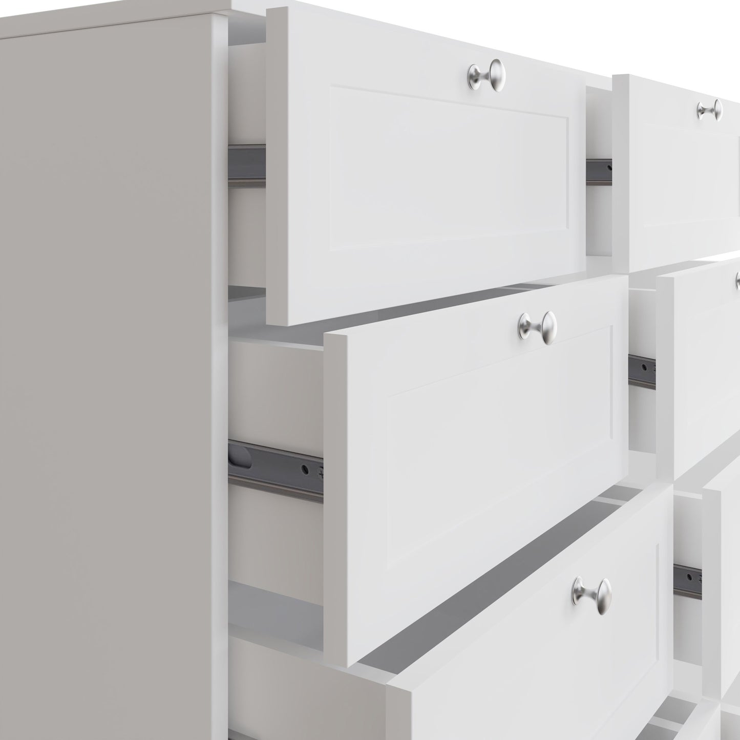 FWStyle Artus Shaker 8 Drawer Chest Of Drawers – Matt White