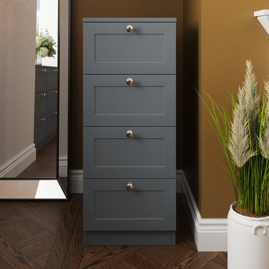 FWStyle Artus Shaker 4-Drawer Chest – Matt Grey