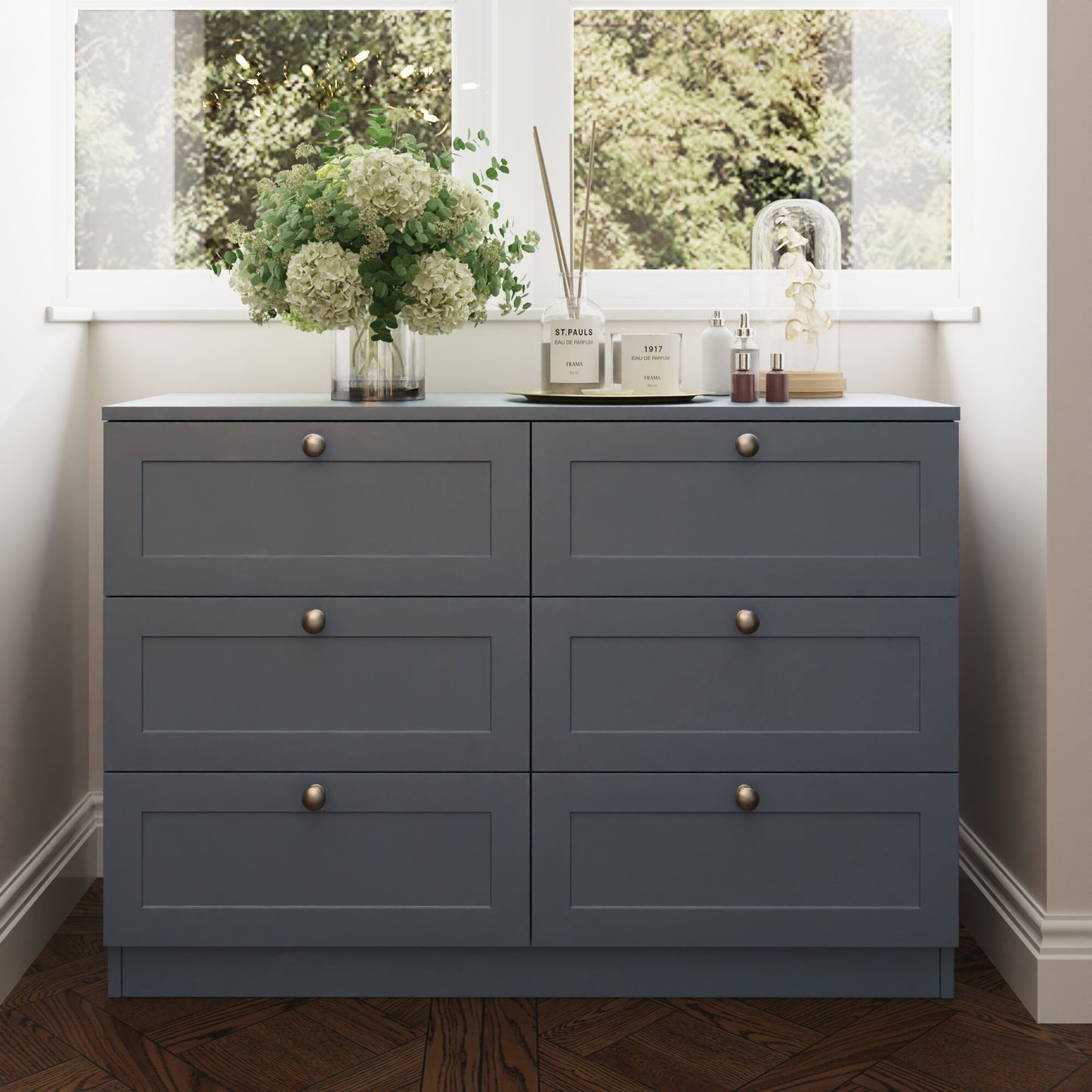 FWStyle Artus Shaker 6 Drawer Chest Of Drawers – Matt Grey