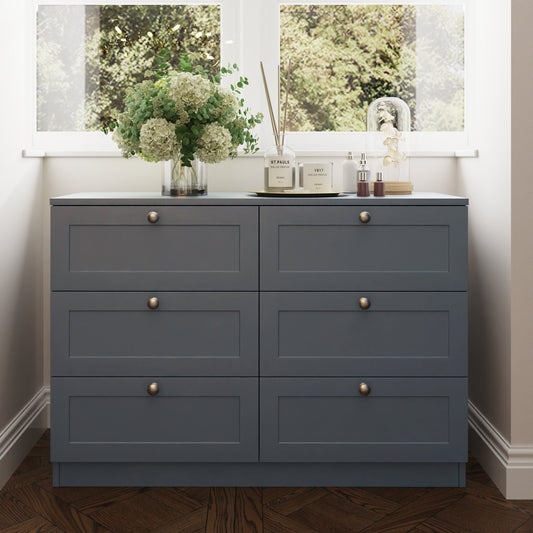 FWStyle Artus Shaker 6 Drawer Chest Of Drawers – Matt Grey