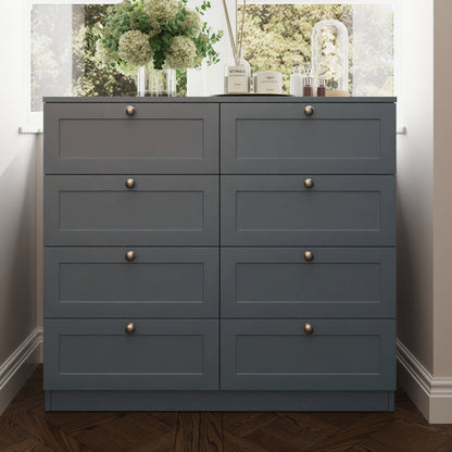 FWStyle Artus Shaker 8 Drawer Chest Of Drawers – Matt Grey