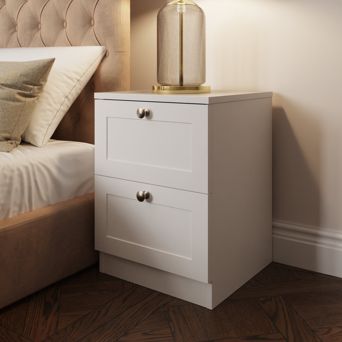 Artus 3-Piece Bedroom Furniture Set – Matt White
