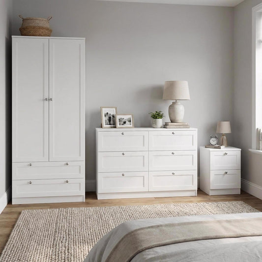 Artus 3-Piece Bedroom Furniture Set – Matt White