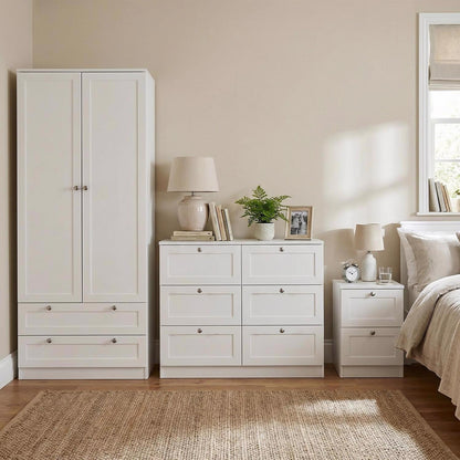 Artus 3-Piece Bedroom Furniture Set – Matt White