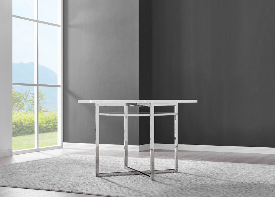 Adley Round Wood and Black Metal Storage 4 Seater Dining Table