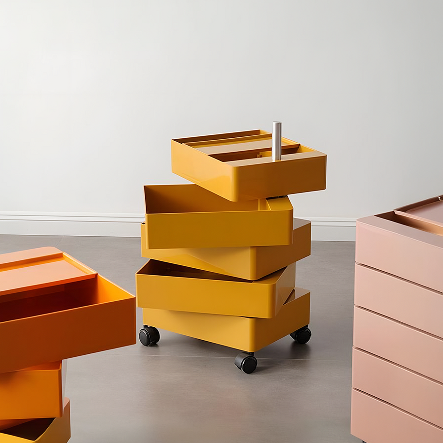 Afar Side Table With Storage & Trolley
