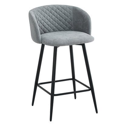 Amara Grey Fabric Swivel Bar Chair – Pack of 2