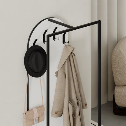 Modern Archy Hall Stand Coat Rack with Shoe Storage – White 180cm