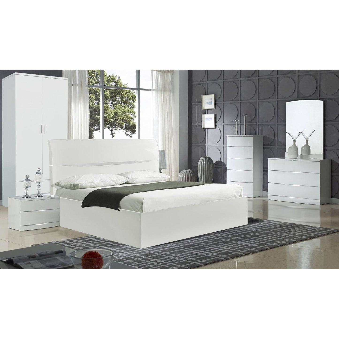 White High Gloss 3 Drawer Chest of Drawers – Woodsmith Widney Modern Bedroom Storage