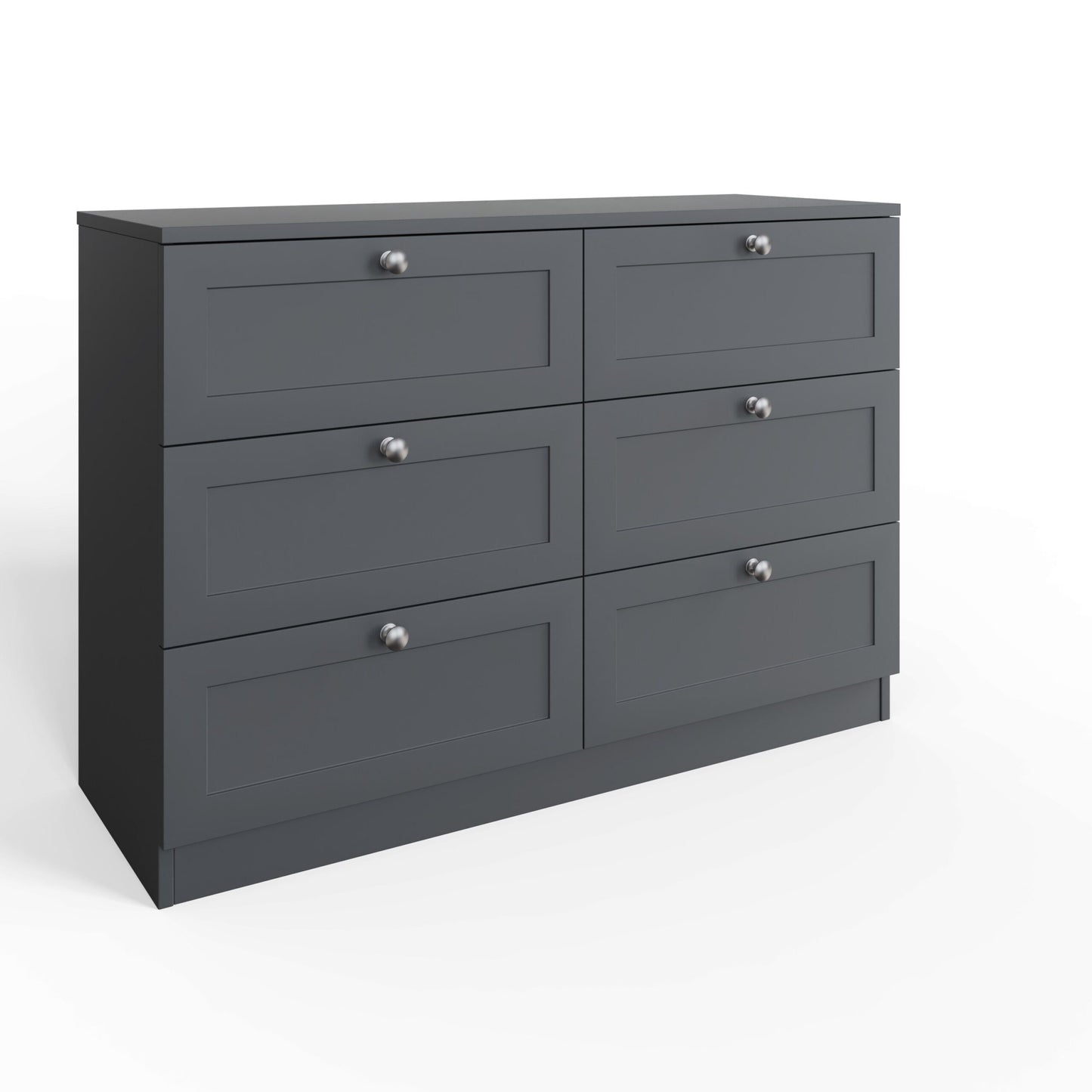 FWStyle Artus Shaker 6 Drawer Chest Of Drawers – Matt Grey