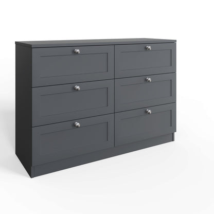 FWStyle Artus Shaker 6 Drawer Chest Of Drawers – Matt Grey