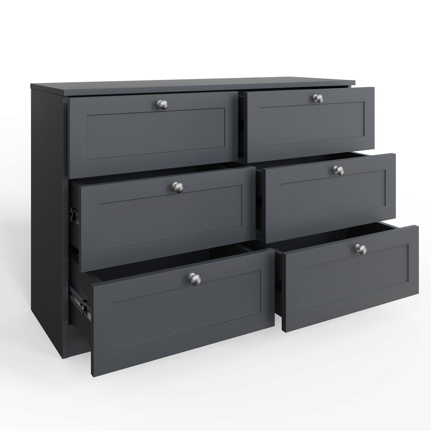 FWStyle Artus Shaker 6 Drawer Chest Of Drawers – Matt Grey