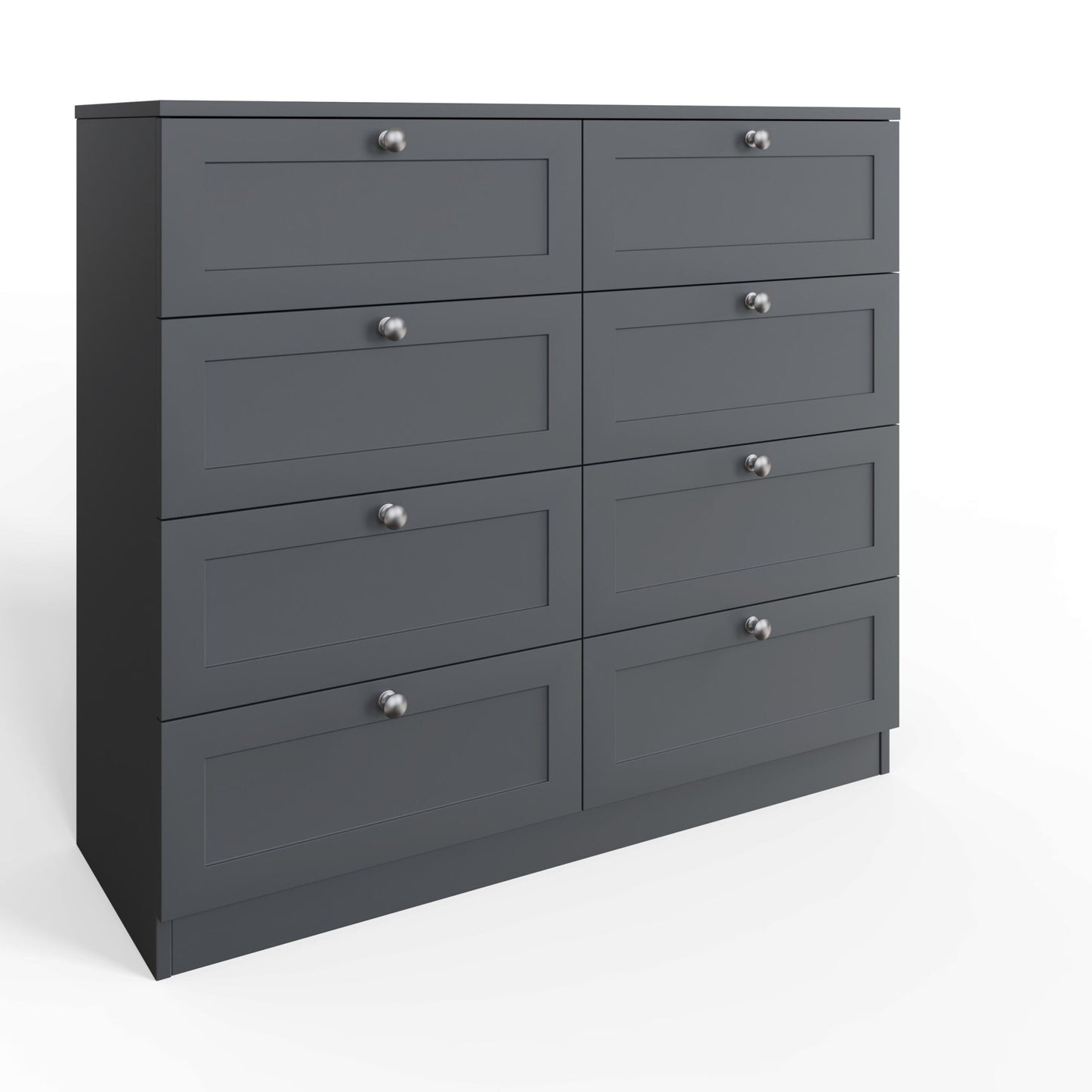 FWStyle Artus Shaker 8 Drawer Chest Of Drawers – Matt Grey