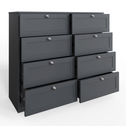 FWStyle Artus Shaker 8 Drawer Chest Of Drawers – Matt Grey