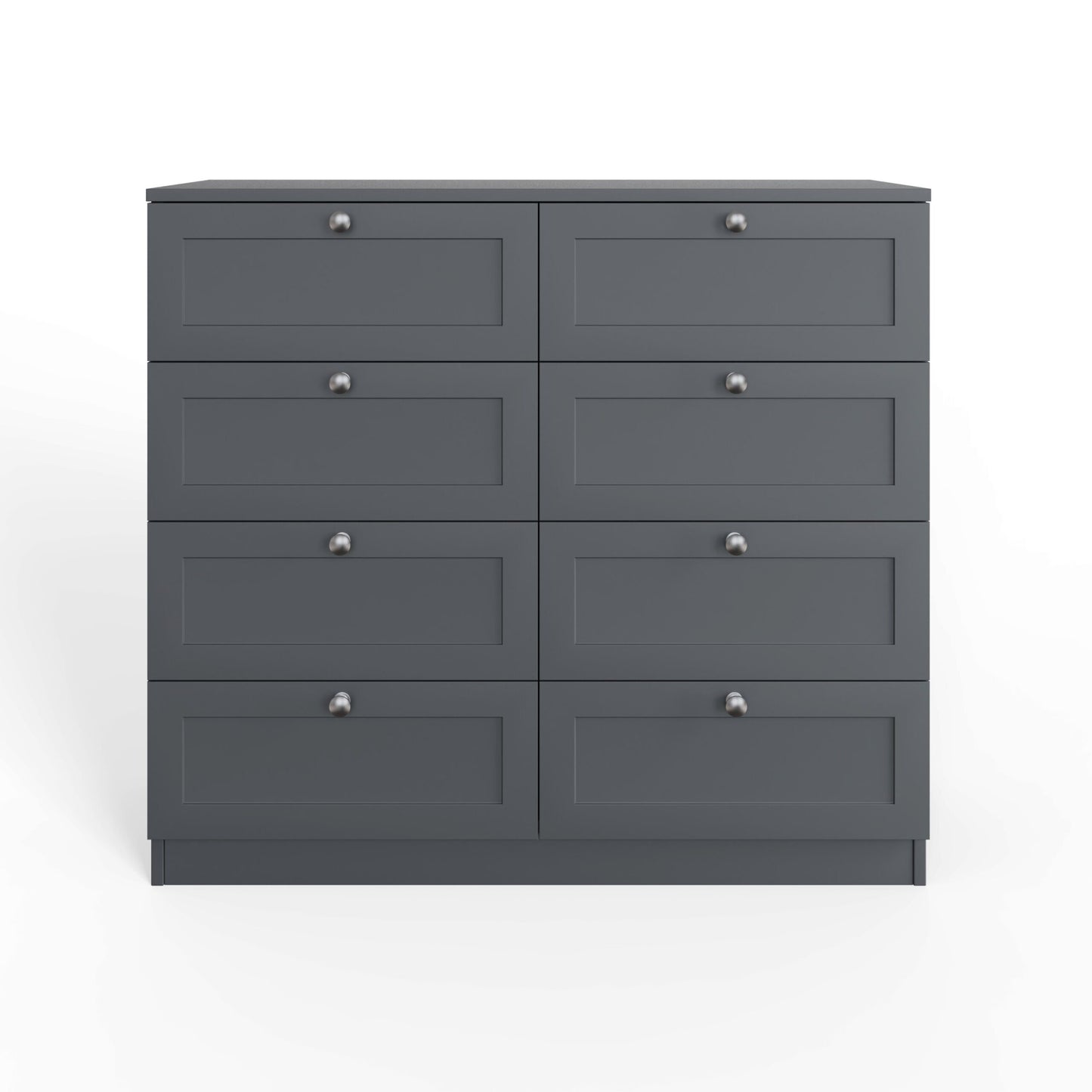 FWStyle Artus Shaker 8 Drawer Chest Of Drawers – Matt Grey