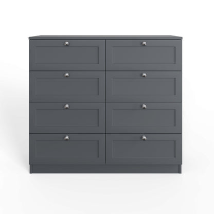 FWStyle Artus Shaker 8 Drawer Chest Of Drawers – Matt Grey