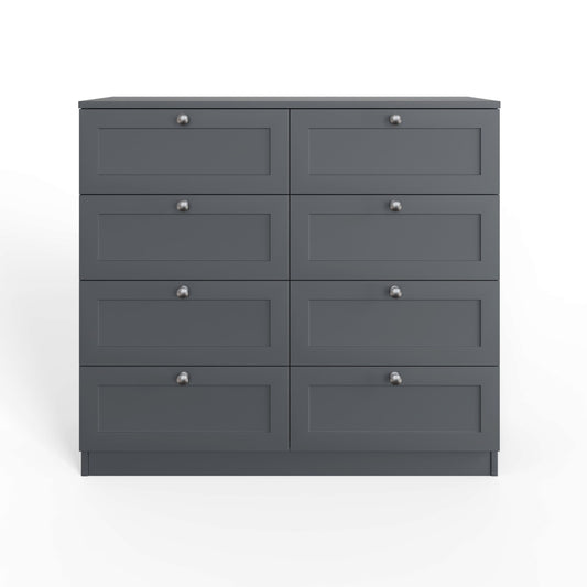 FWStyle Artus Shaker 8 Drawer Chest Of Drawers – Matt Grey