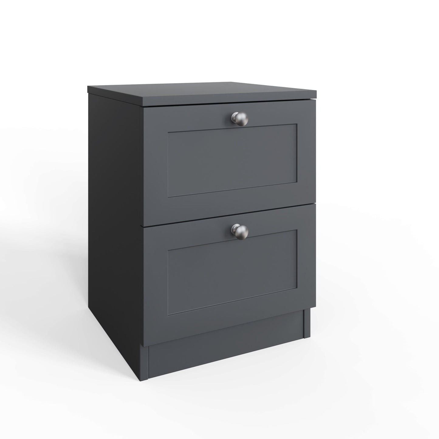 Artus Shaker 2 Drawer Bedside Table Nightstand – Matt Grey