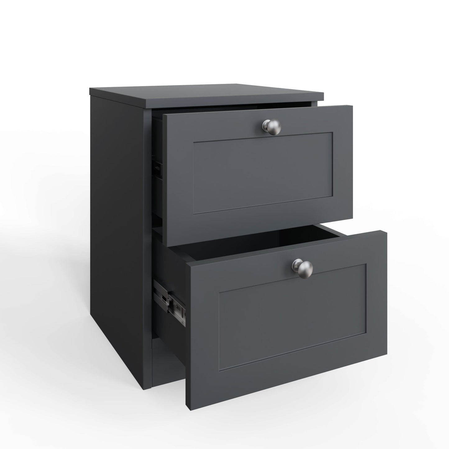 Artus Shaker 2 Drawer Bedside Table Nightstand – Matt Grey
