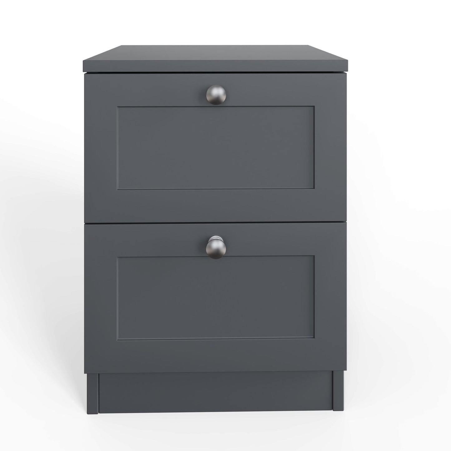 Artus Shaker 2 Drawer Bedside Table Nightstand – Matt Grey