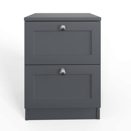 Artus Shaker 2 Drawer Bedside Table Nightstand – Matt Grey