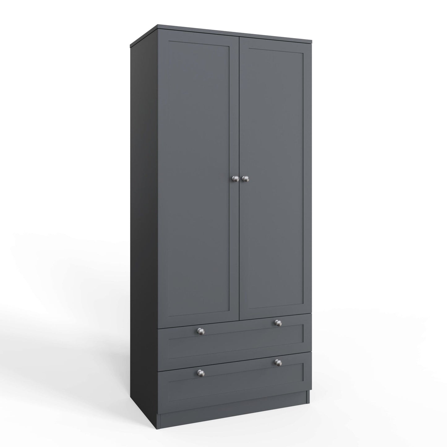 FWStyle Artus Shaker 2 Door 2 Drawer Wardrobe – Matt Grey