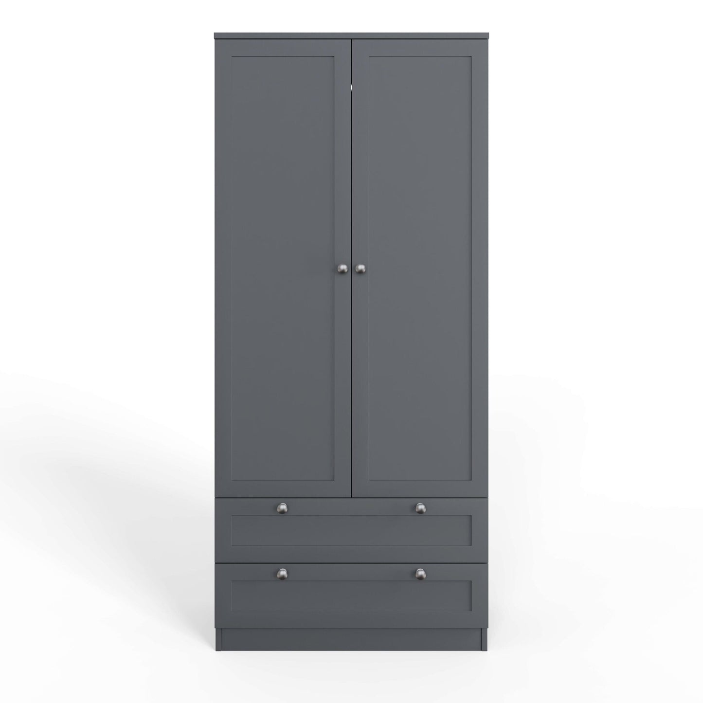 FWStyle Artus Shaker 2 Door 2 Drawer Wardrobe – Matt Grey
