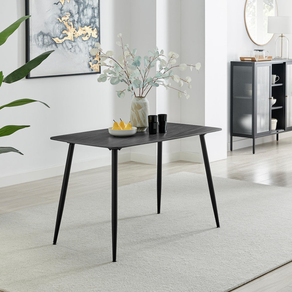 Asti Grey Marble Ceramic Top Dining Table & 4 Asti Chairs