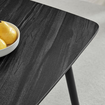 Asti Grey Marble Ceramic Top Dining Table & 4 Asti Chairs