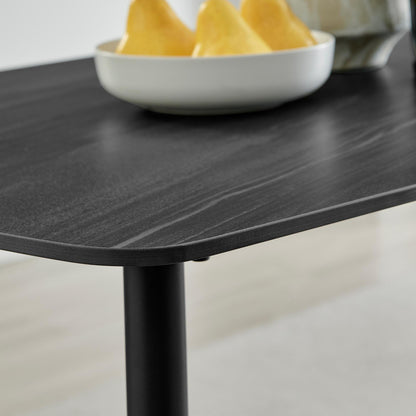 Asti Grey Marble Ceramic Top Dining Table & 4 Asti Chairs