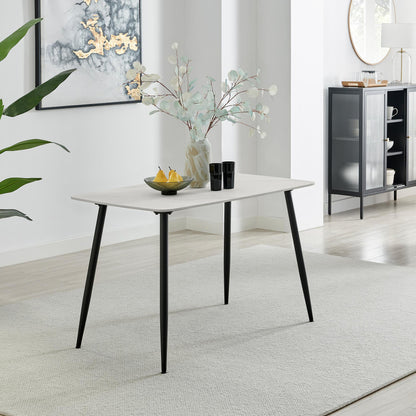 Asti White Marble Ceramic Top Dining Table & 4 Asti Chairs