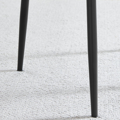 Leonardo Black Top Dining Table & 6 Beaumont Fabric Chairs