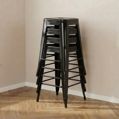 Bistro Pack of 4 Black 24" Countertop Stools – Modern Industrial