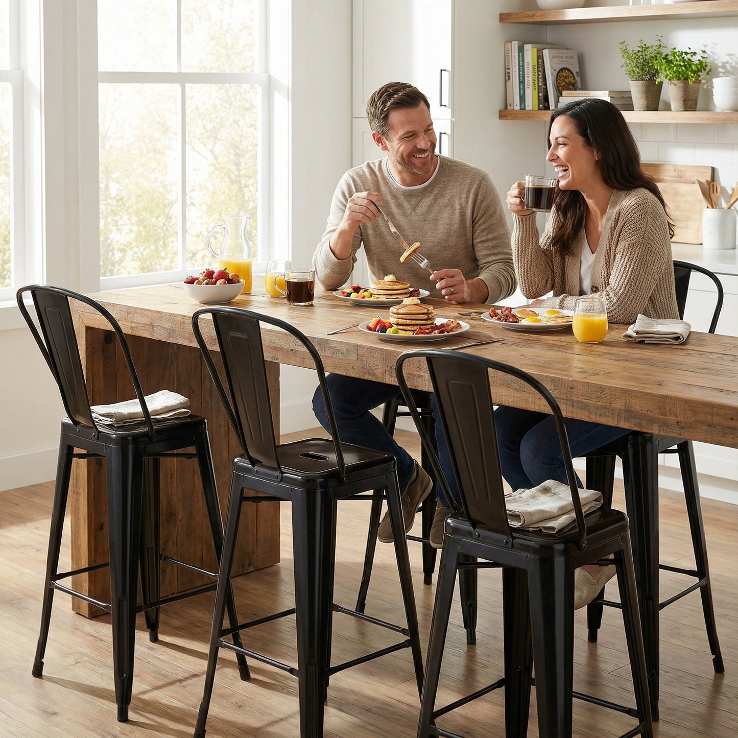 Bistro Pack of 4 30" Black Bar Chairs – Durable & Stylish