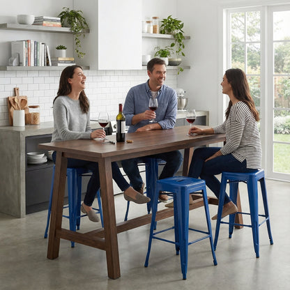 Bistro Pack of 4 30" Blue Bar Stools – Modern Industrial Design
