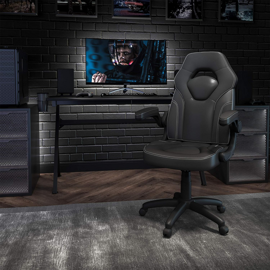 X10 Black Faux Leather Racer Style Gaming Office Chair