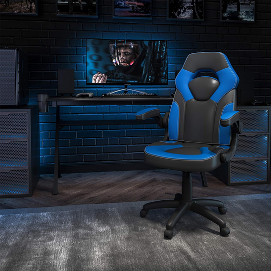 X10 Black & Blue Faux Leather Gaming Office Chair