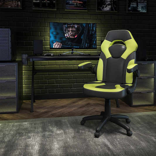 X10 Black & Green Faux Leather Gaming Office Chair