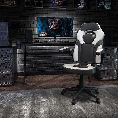 X10 Black & White Faux Leather Gaming Office Chair
