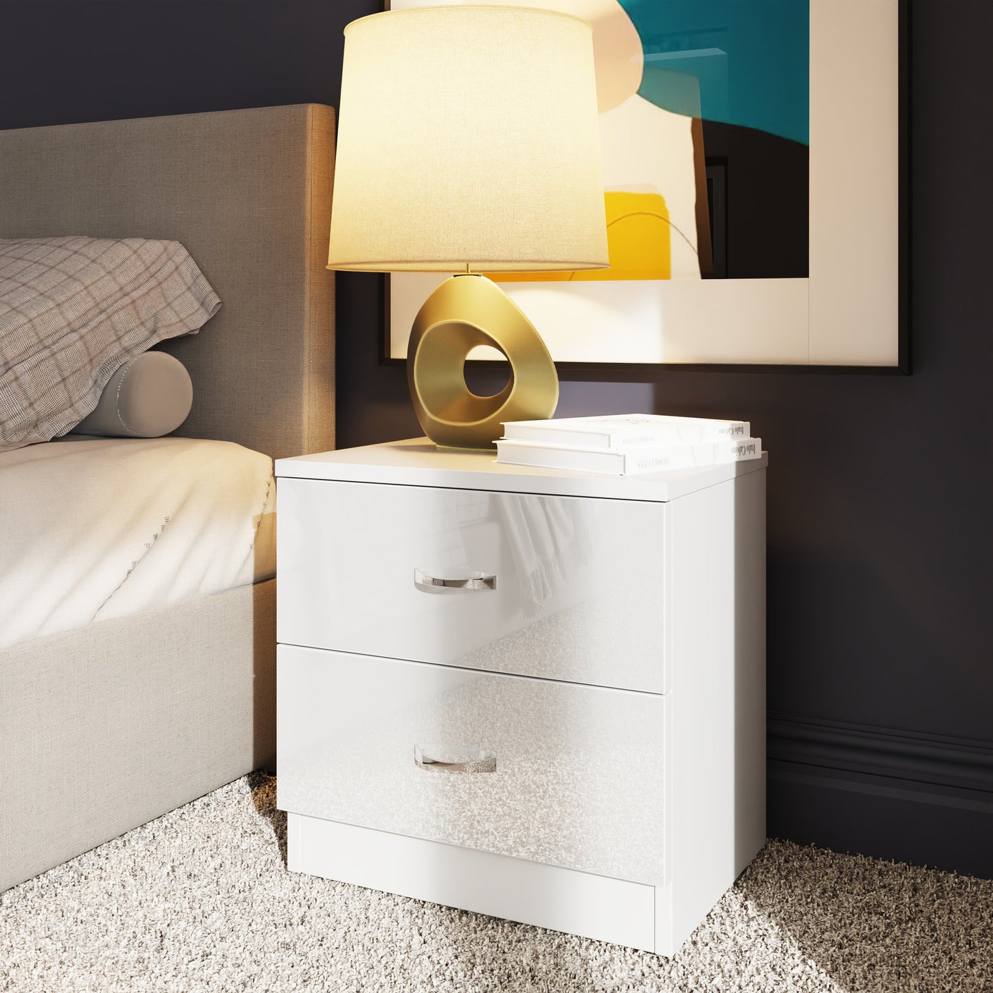 Chilton White Gloss 3 Piece Bedroom Furniture Set