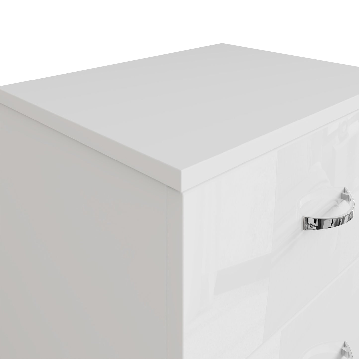 Chilton Pair of 2 Drawer Bedside Cabinets – White Gloss Front
