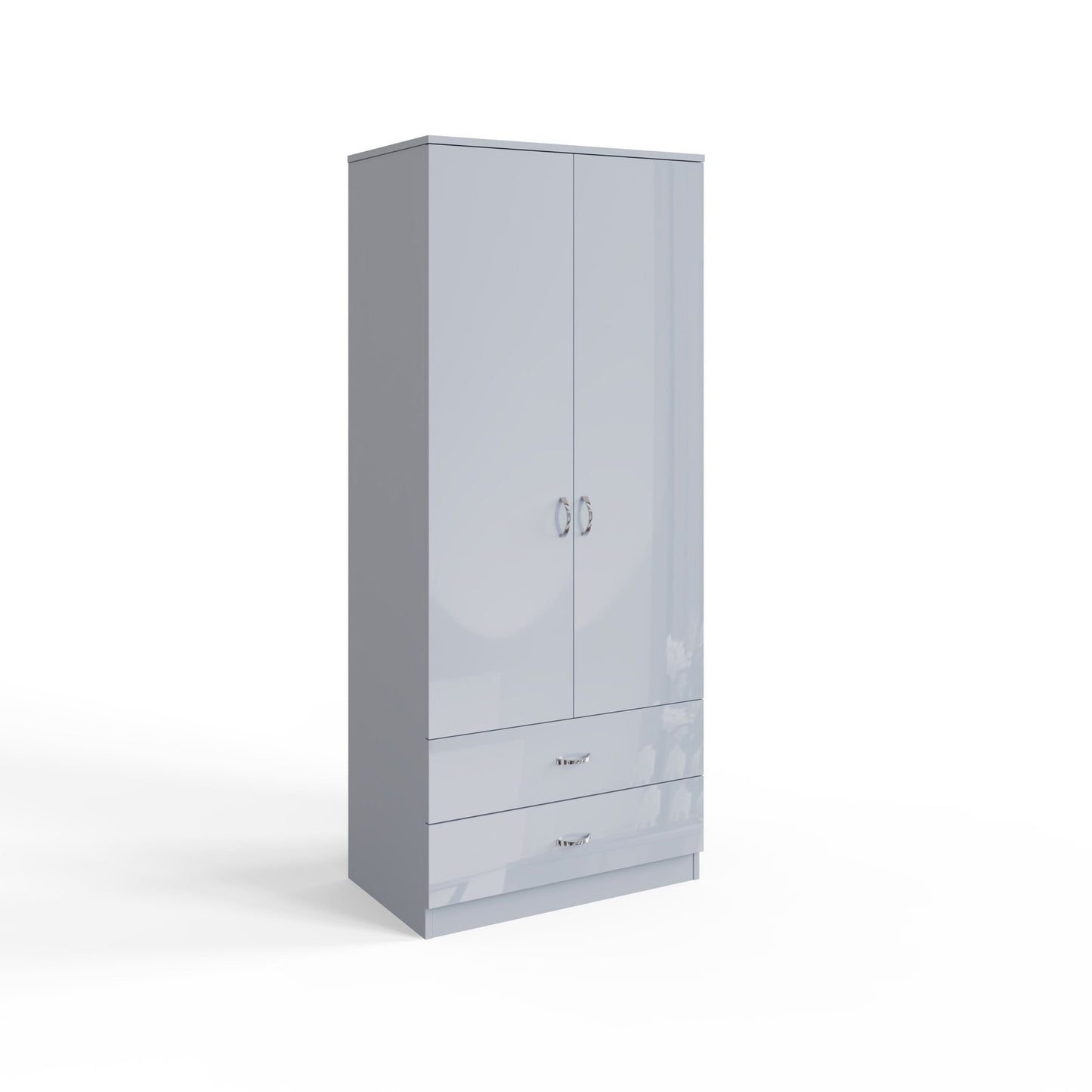FWStyle Chilton 2 Door Wardrobe – Grey Gloss Front