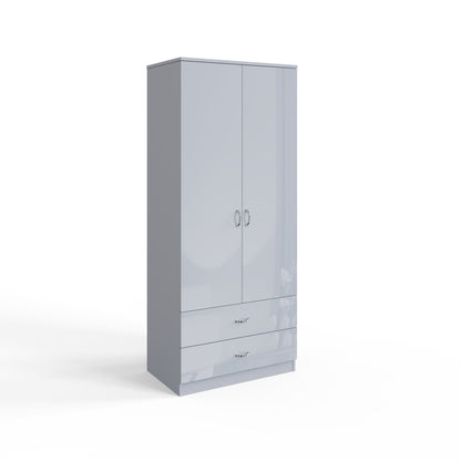 FWStyle Chilton 2 Door Wardrobe – Grey Gloss Front