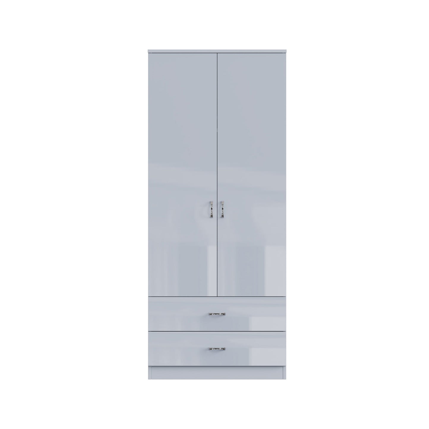 FWStyle Chilton 2 Door Wardrobe – Grey Gloss Front