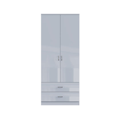 FWStyle Chilton 2 Door Wardrobe – Grey Gloss Front
