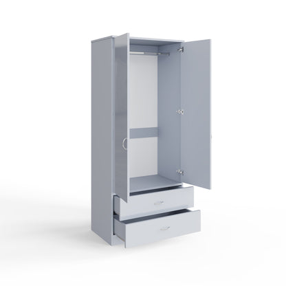 FWStyle Chilton 2 Door Wardrobe – Grey Gloss Front