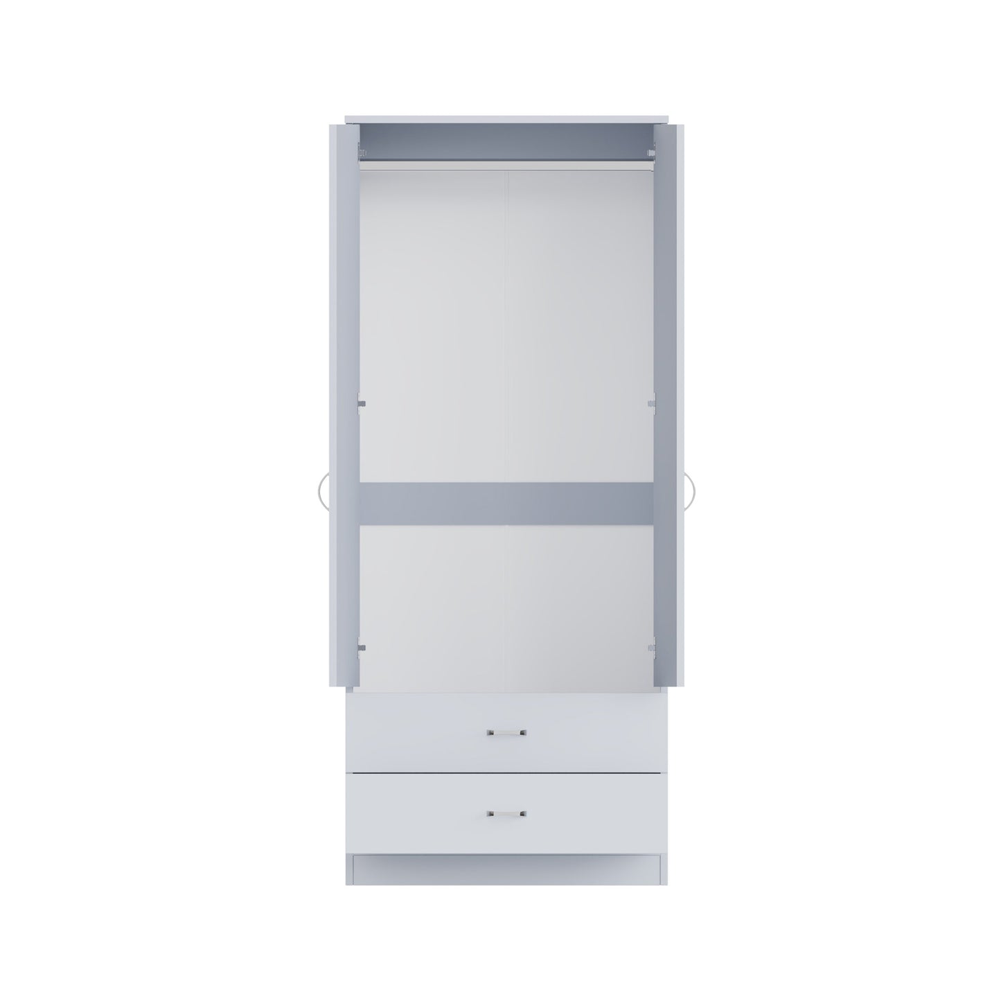 FWStyle Chilton 2 Door Wardrobe – Grey Gloss Front