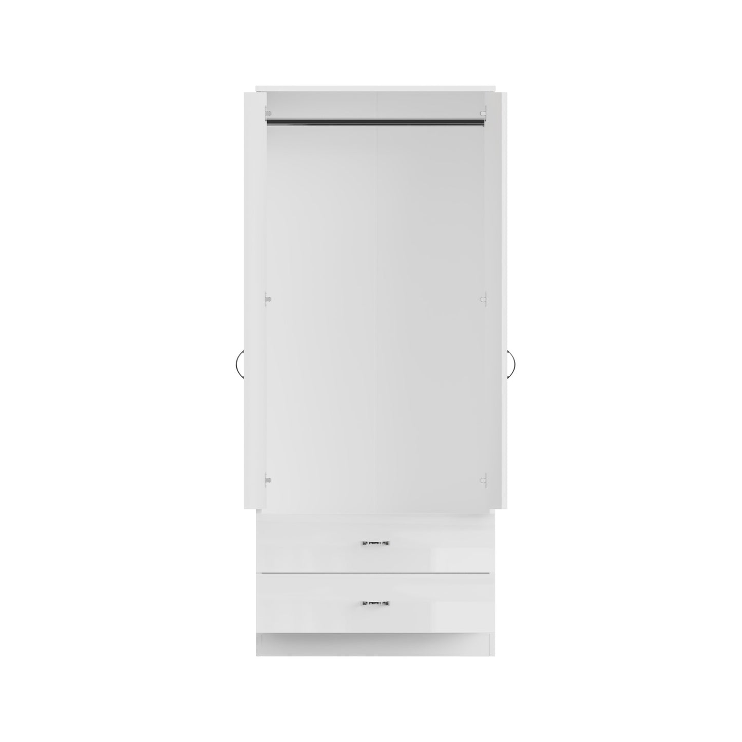 FWStyle Chilton 2 Door 2 Drawer Wardrobe – White Gloss Front