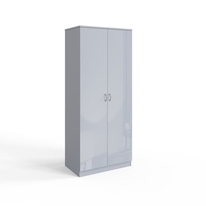FWStyle Chilton 2 Door Wardrobe - Grey Gloss Front