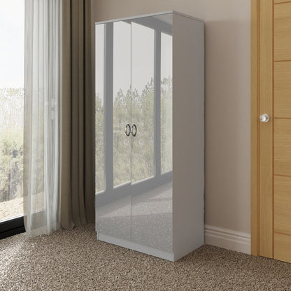 FWStyle Chilton 2 Door Wardrobe - Grey Gloss Front